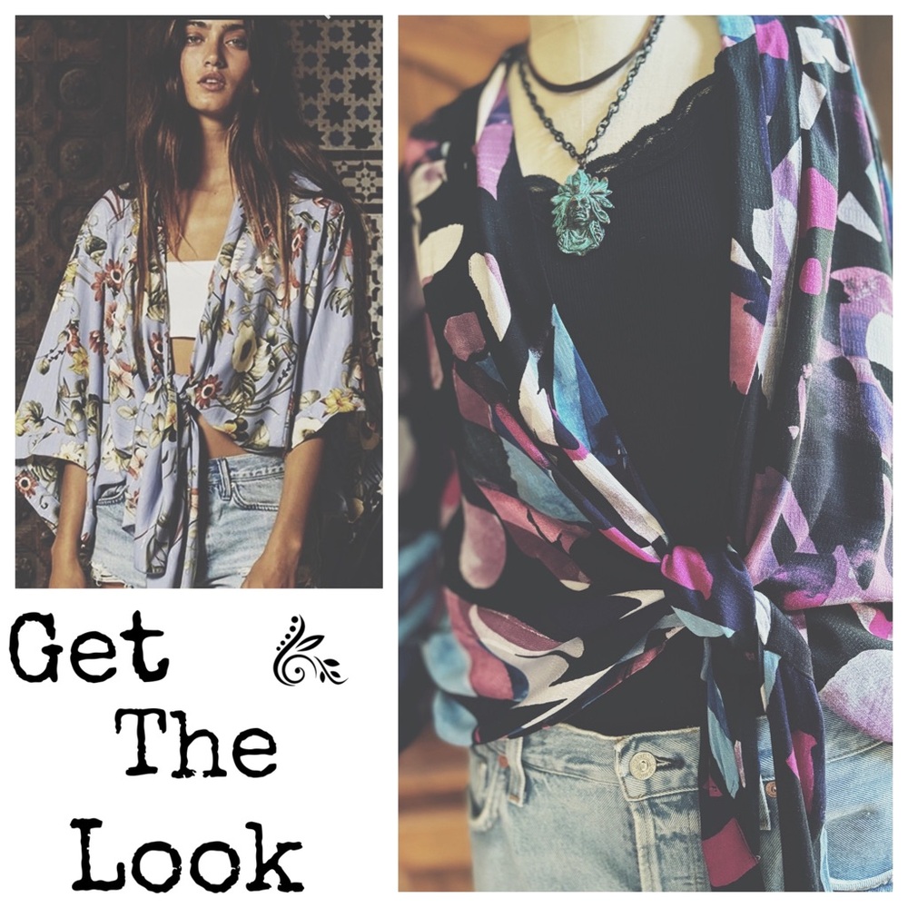 Love Stitch Floral Kimono NWT